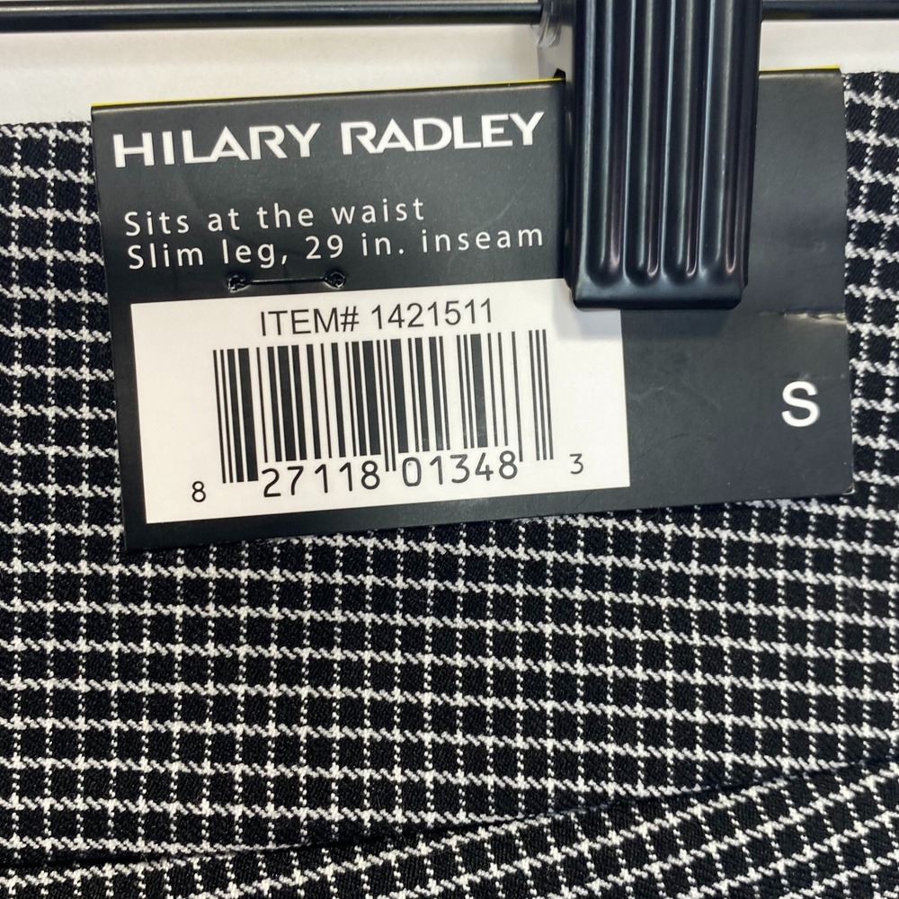 HILARY RADLEY Womens Sz S Slim Leg Pants Black White Tummy Control 31x29 NEW - Picture 6 of 9